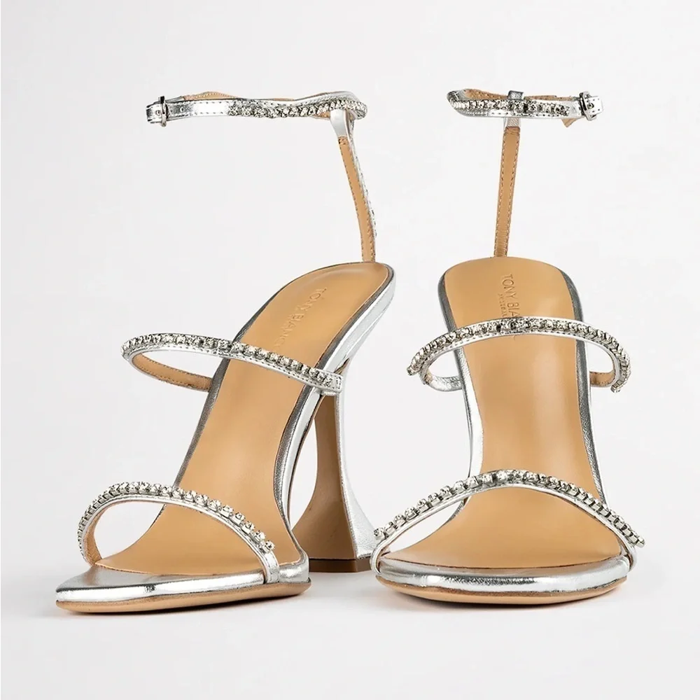 Tony Bianco Shy Sandal in Silver Metallic Size 5.5